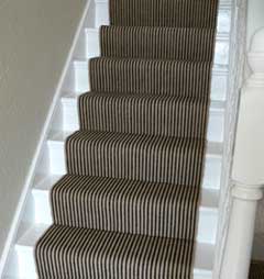 Jute Natural Runner with Black Stripes